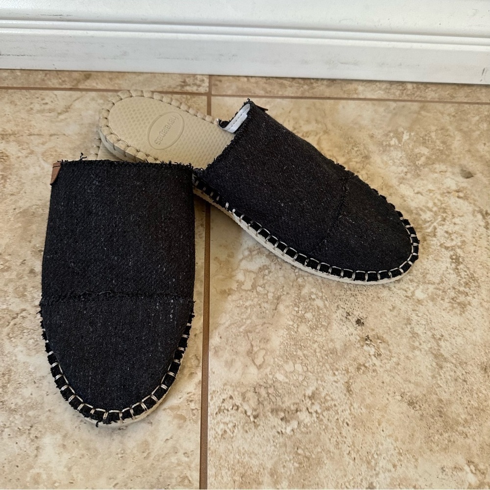 NEW Havaianas Black Mule Espadrilles NEW Size 7 - Picture 2 of 8